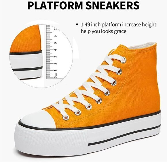 Platform Canvas High Top Sneakers - Picture 3 of 5